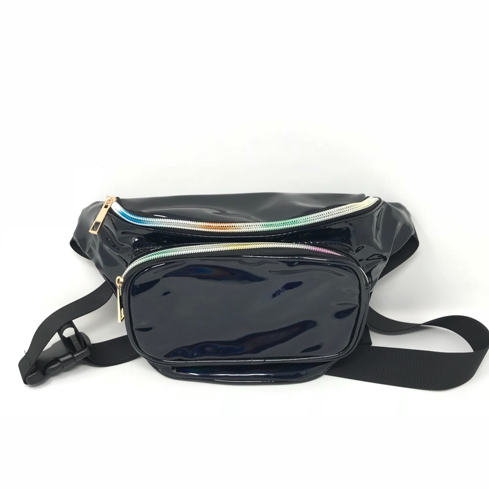 Fanny Pack Polyurethane Mini Bag w Rainbow Shine